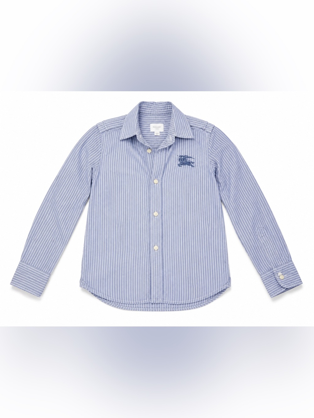Burberry Blue & White Striped Long-Sleeve Button-Down Shirt